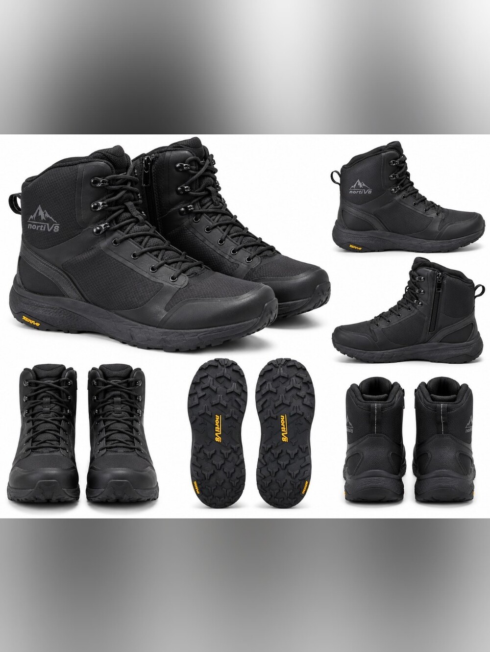 NORTIV 8 Men’s Size 12 Black Tactical Hiking Boots Outdoor Combat Lace Up.